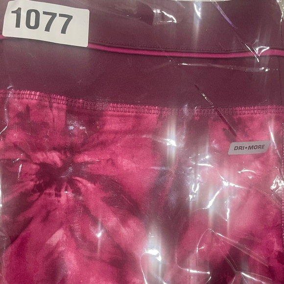 Danskin Now Leggings Size Medium Pink Fuchsia Color Tie Dye Reflective Lines Hem - Picture 9 of 9